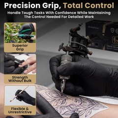 50Pk 6 Mil Black Nitrile Gloves Heavy Duty Disposable Mechanic Food Prep XSmall