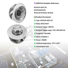 NEW Centrifugal Cooling Fan 380/480VAC 4.6A 3000W For Ebmpapst R3G560-AH23-01