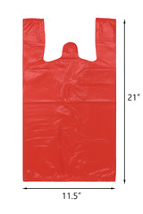 Bags 1/6 Large 21 x 6.5 x 11.5 Red T-Shirt Plastic Grocery Shopping Bags
