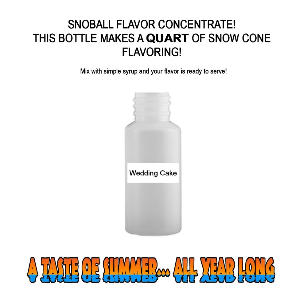 WEDDING CAKE MIX Snow CONE/SHAVED ICE Flavor QUART #1 CONCESSION SUPPLIES