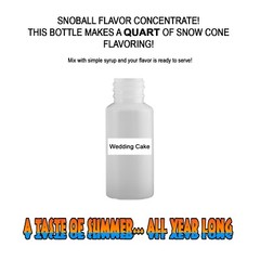 WEDDING CAKE MIX Snow CONE/SHAVED ICE Flavor QUART #1 CONCESSION SUPPLIES