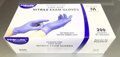 Procure Nitrile Exam Gloves #PC630CB, Powder Free, Blue, Medium, 1 Box – Qty 200