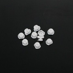 10 Pcs/Pack Dental Ortho Ceramic Clear Lingual Button Bondable Rectangular Base
