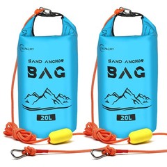 Calpalmy 2-Pack 20L Sand Anchor Bag 2-In-1 Jet Ski Anchor Floating Buoy And