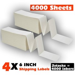 4000-20000 pcs Fanfold 4 x 6 Direct Thermal Barcode Shipping Labels – Zebra 2844