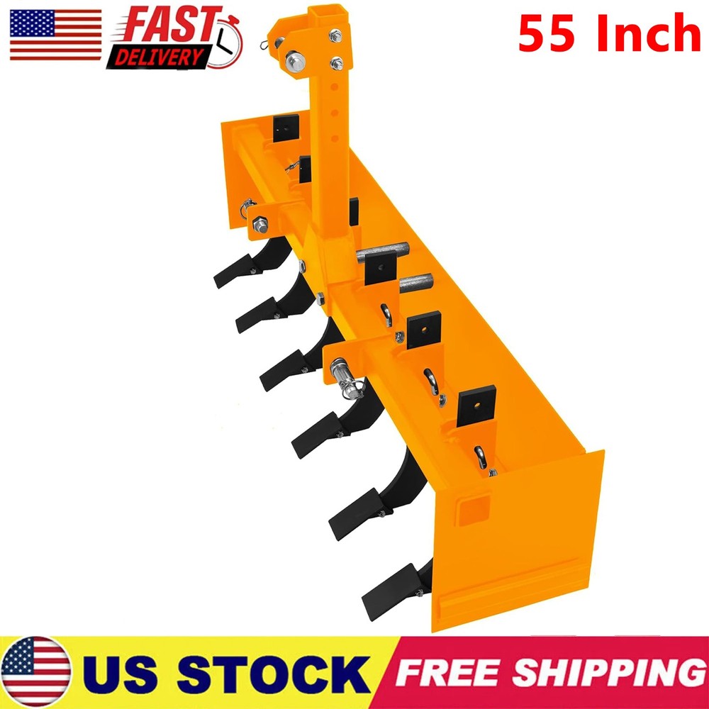 55″ Box Blade for Tractor,Box Scraper for Tractor 3 Point Hitch Box Blade Yellow