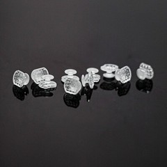 10 Pcs/Pack Dental Ortho Ceramic Clear Lingual Button Bondable Rectangular Base