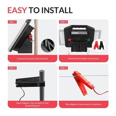 S2500 2.2 Joule Solar Fence Charger, 60 Miles Solar Electric Fence Charger fo…