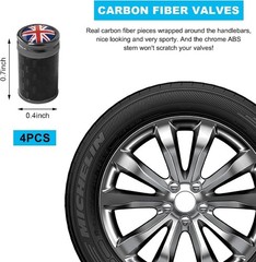 4 PCS Car Tire Valve Stem Caps, Leakproof Auto Rim W Size: UK FlagColor: Black