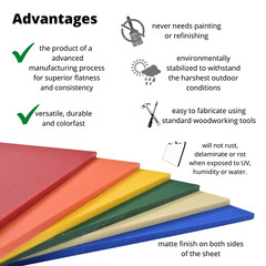 BuyPlastic Orange King ColorBoard Plastic Sheet 1/2″ x 12″ x 12″, Colored HDPE