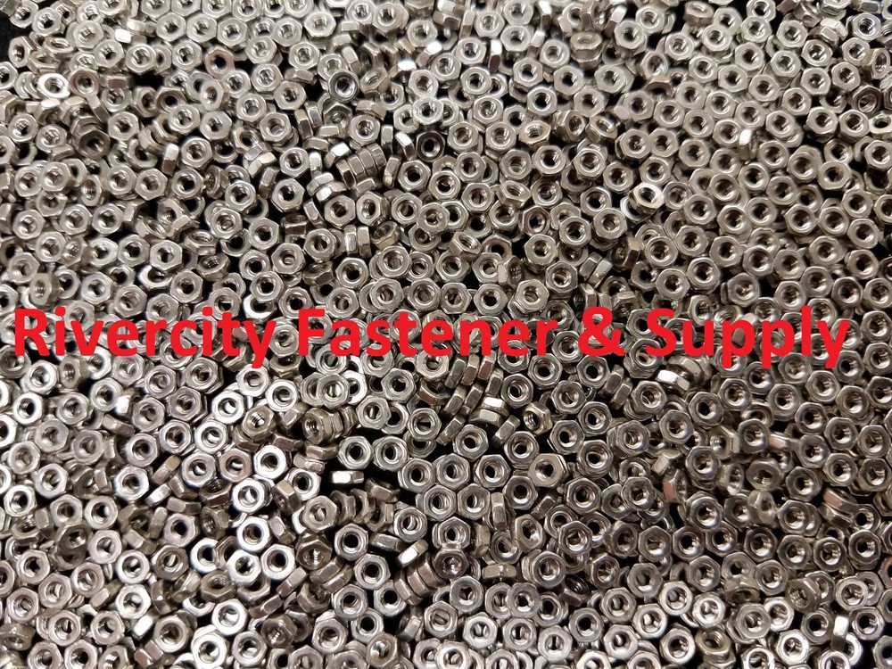 (100) M2-0.4 Metric Coarse Thread Hex Nut Stainless Steel Din 934 2mm
