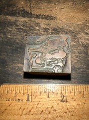Print Block ( 2 Smiling Men ) Copper Face Printing Block