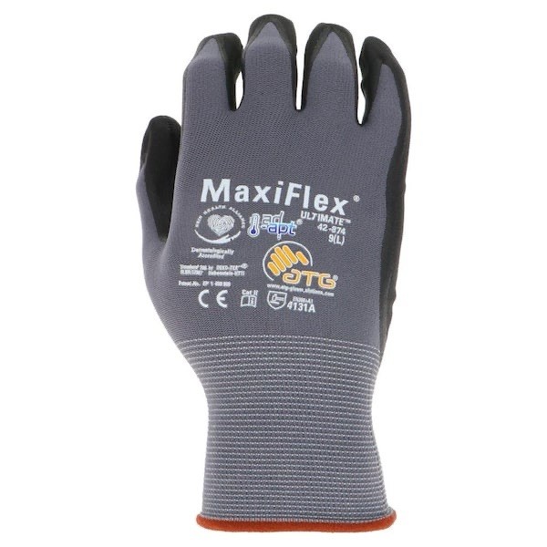 XL 34-874MaxiFlex Ultimate Micro Foam Nitrile Grip Coated PROTECTIVE WORK GLOVES