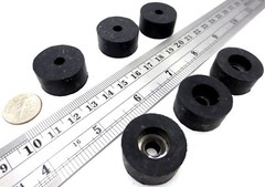 Screw on Rubber Bumper Pad Has 3/16″ Screw Hole – 1″ Pad, 1/2 Tall – Free Ship!