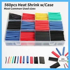 560Pcs Heat Shrink Tubing Insulation Shrinkable Tube 2:1 Wire Cable Sleeve Kit