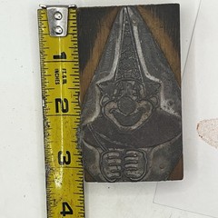 VTG Happy Clown Letterpress Print Block Cartoon See Pics For Condition Details
