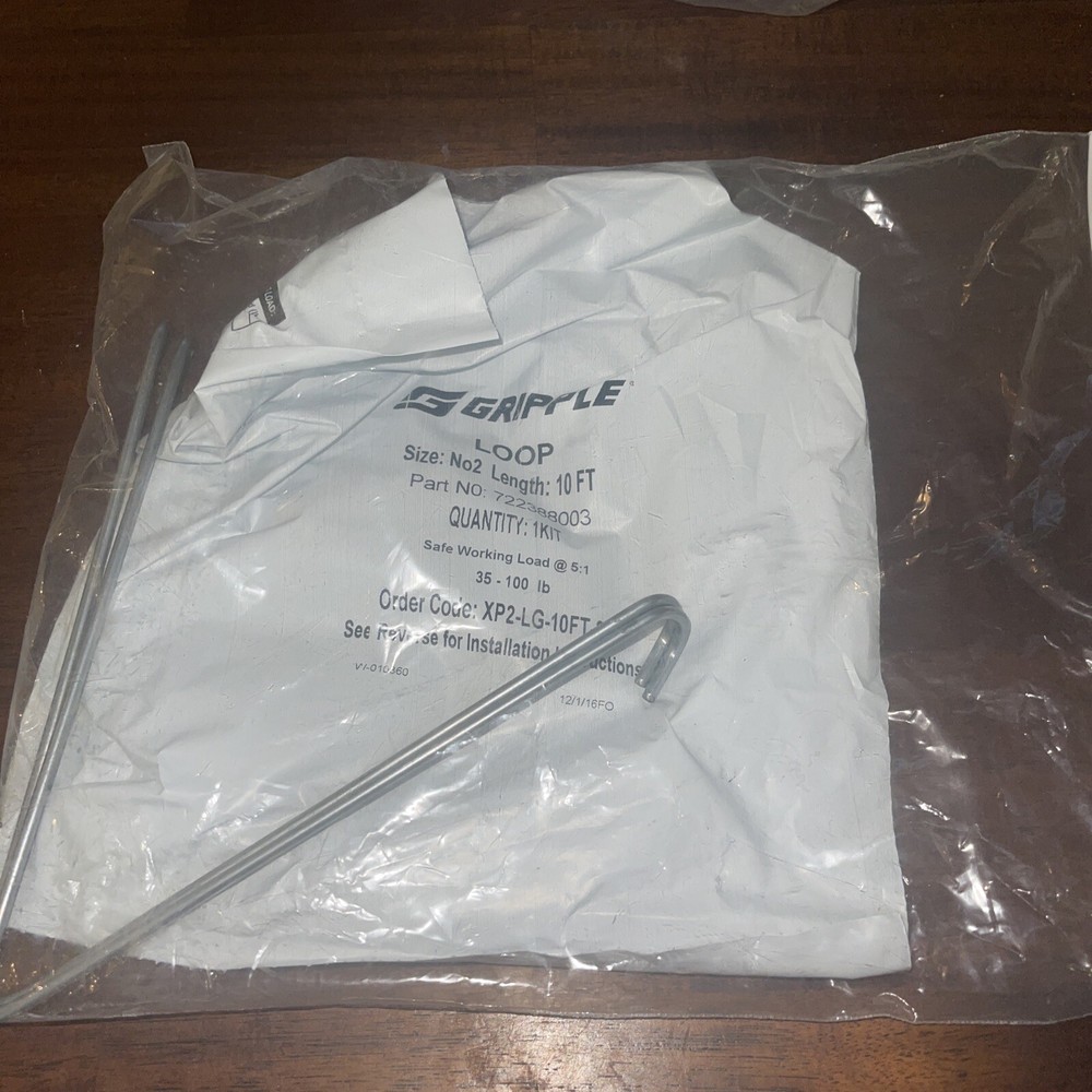 Gripple No.2 x 10′ Loop Hanger w/ Snap hook 35-100 lbs.
