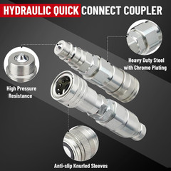 1/2″ Flat Face ISO 16028 to Ag ISO 5675 Pioneer Style Hydraulic Quick Connect Co
