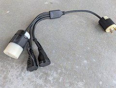 24 inch 1 to 3 Outlet Locomotive Refrigerator Adapter Splitter Cable Plug Cord