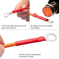5-100ft Φ1/4″ (6.4mm) Heat Shrink Tubing 3:1 Ratio Dual Wall Adhesive Glue Lined