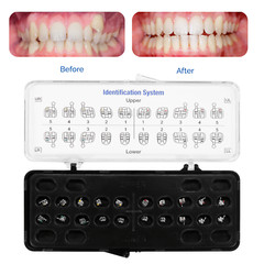 JMU Dental Orthodontic Metal Brackets Braces Standard Roth/MBT 018/022 Hooks 345
