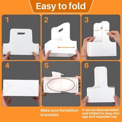 2 Cup Drink Carrier with Handle – 12Pcs Disposable Paper Cardboard Coffee Cup