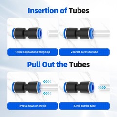 50PCS Quick Connect Air Hose 1/4″-5/16″-5/32″-3/8-/1/2″OD(50pcs), Black/Blue