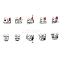 10X AZDENT Dental Orthodontic Bracket Mini/Standard MBT/Roth 022/018 Hooks 3 4 5