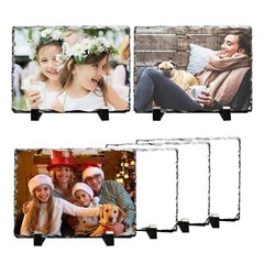 15Pcs/Pack 7.87″x11.8″ Sublimation Photo Slate Rock Plaque Blanks w/ Holder US
