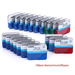 20Packs AZDENT Dental FG Diamond Burs For High Speed Handpiece Medium FG 1.6mm
