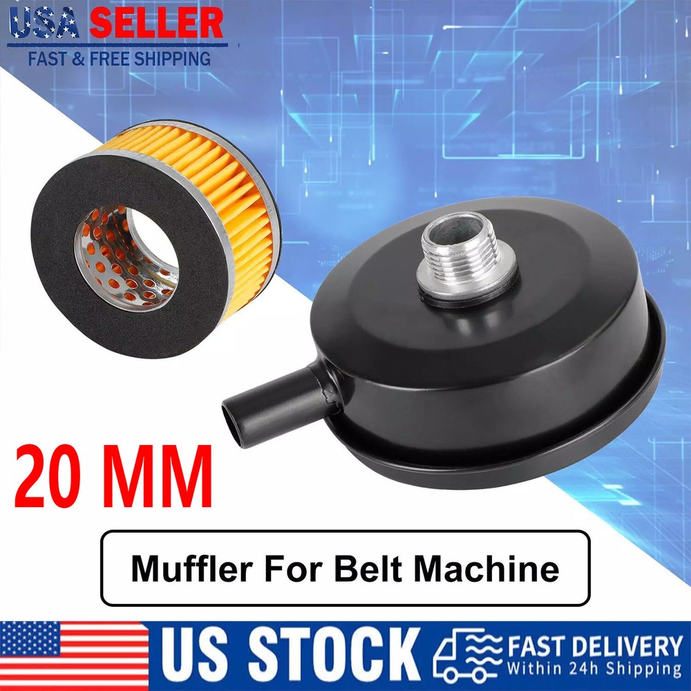 1/2″ 20mm Thread Air Compressor Intake Filter Muffler Silencer Black-Metal T5