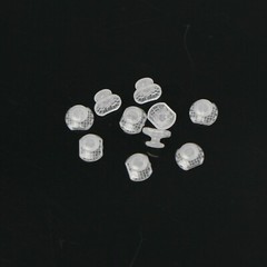 10 Pcs/Pack Dental Ortho Ceramic Clear Lingual Button Bondable Rectangular Base