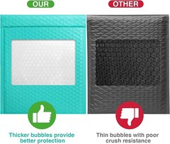 250pcs Poly Bubble Mailers 8.5×12 Padded Envelopes 8.5×11 Mailing Bag Bulk Teal