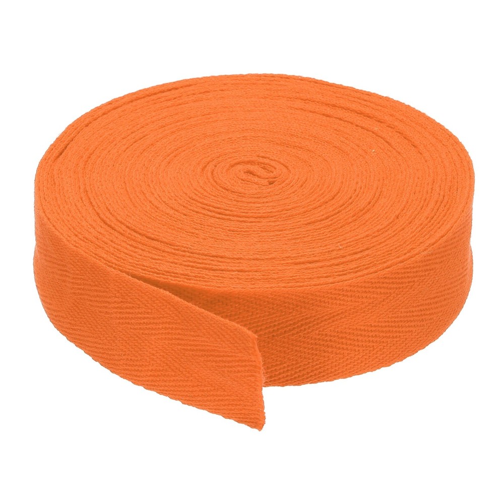 1″ Cotton Twill Tape 10 Yards Cotton Bias Herringbone Webbing Orange *tm