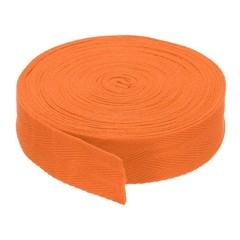 1″ Cotton Twill Tape 10 Yards Cotton Bias Herringbone Webbing Orange *tm