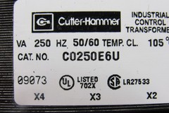 Cutler Hammer C0250E6U 250VA General Purpose Transformer 1 Phase