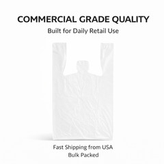 Bags 1/6 Large 21 x 6.5×11.5 .51 Mil T-Shirt Plastic Grocery Shopping Bags Clear