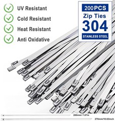 Stainless Steel Zip Ties Gun Kit,Heavy Duty Outdoor Fastening Cable Tie Tool Set