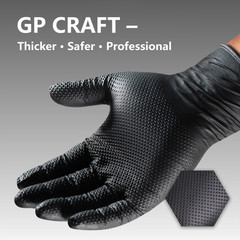8Mil Black Disposable Nitrile Gloves 3-Pack Diamond Grip Heavy Duty Latex Free