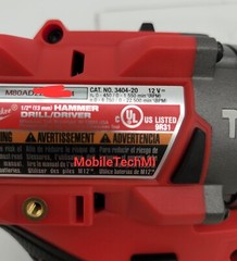 New Milwaukee FUEL M12 3404-20 1/2″ Hammer Drill Driver + 5.0 HO 5.0 Ah Battery