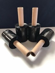 12 Rolls 5″ x 1000FT 80 Gauge BLACK Stretch Shrink Film Hand Wrap With Handle