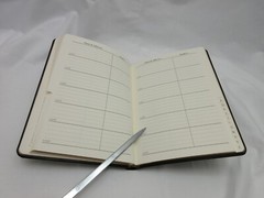 Address Book w Tabs Desk Size 5×7″ Leather Softcover Graphic Image Green