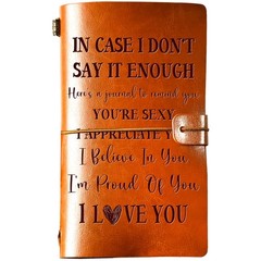 Romantic Gifts for Her Him, Romantic I Love You Leather Journal, 140 Page Ref…