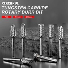 Professional 10 Pcs Tungsten Carbide Rotary Burr Bits Set, Double Cut Carbide Bu