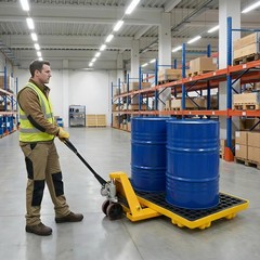 2 Drum Modular Spill Containment Pallet | 2000LBS Capacity | Leakproof Yellow