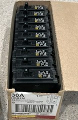 Square D HOM130 (10 PACK) 30A 1P 120/240V Circuit Breakers LOT OF 10 NEW IN BOX