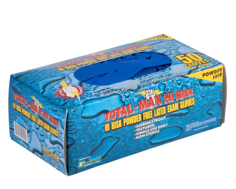 Emerald Total-Max Hi Risk Disposable Latex Gloves 1 case