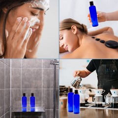 Plastic Squeeze Bottles w/Disc Top Flip Cap Bulk, 8oz 6pk Blue; BPA-Free