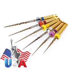 AZDENT Dental Endodontic Gold Taper NITI Rotary Files Engine Use 25mm 6PCS/Packs