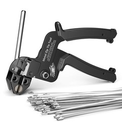 LEENUE Stainless Steel Cable Tie Gun Kit – 100 Pcs 11.8” Zip Ties, Black